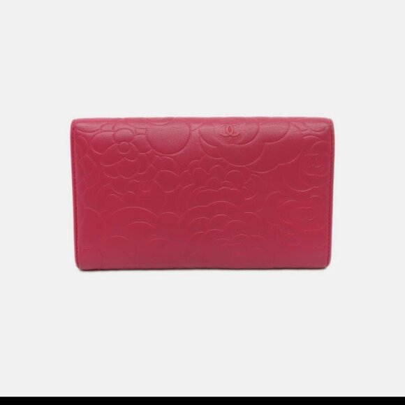 Chanel Pink Camellia Embossed Leather CC Flap Wallet - Picture 5 of 8